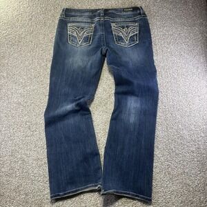 Vigoss Dallas Bootcut Jeans Womens 36 Blue Medium Wash Rhinestone Embroidered